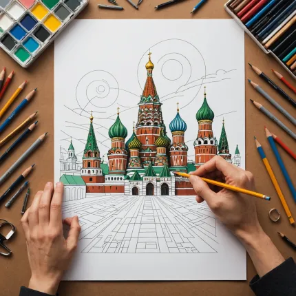 Лёгкий рисунок Кремля: для начинающих художников